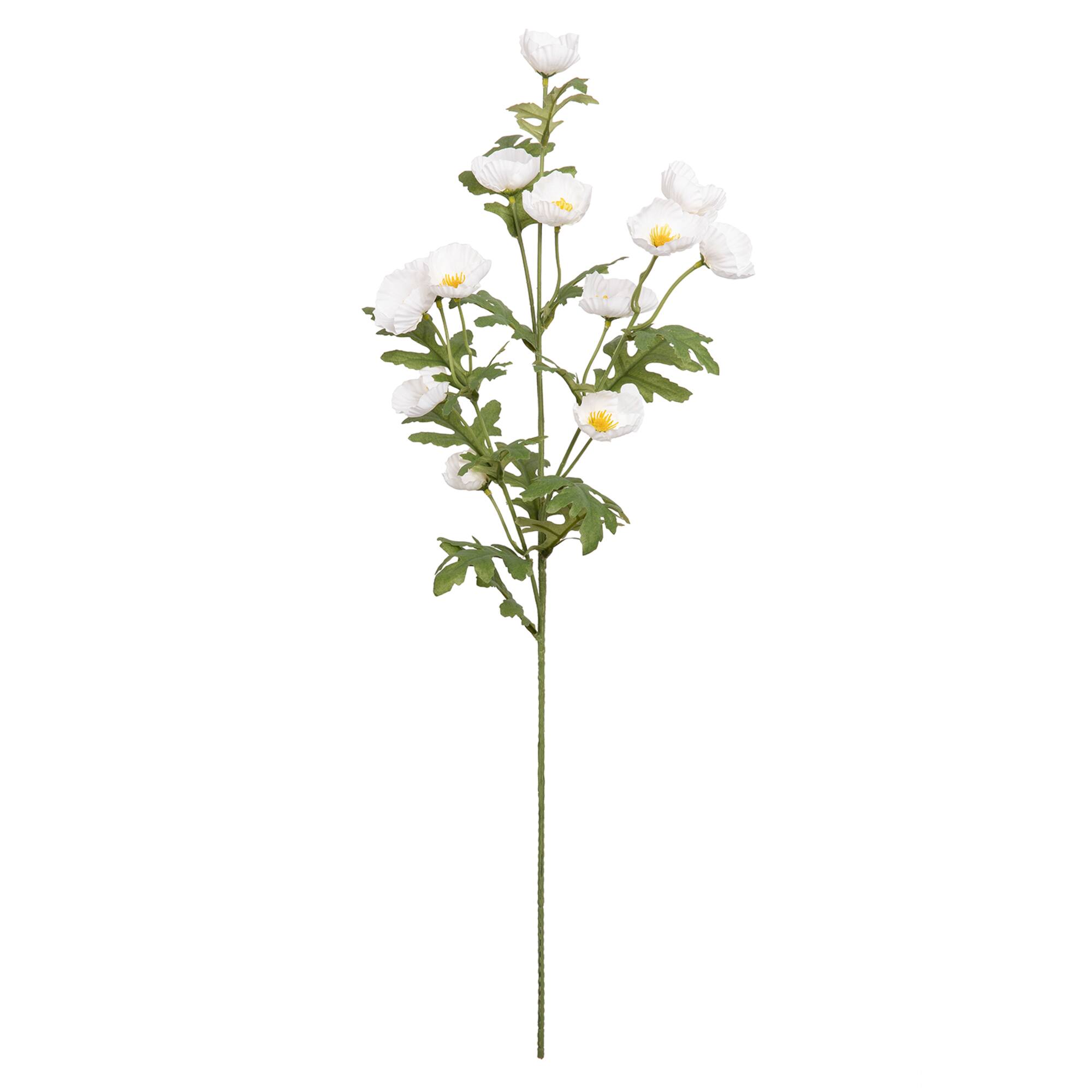 28" White Mini Poppy Stem by Ashland®